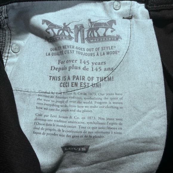 LEVI’S 505 Sz 32 x 32 Regular Jeans Black 100% Cotton NEW WITH TAGS - Picture 10 of 11